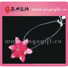 Shangdian Rose Red Blume Peridot Anhänger Halskette